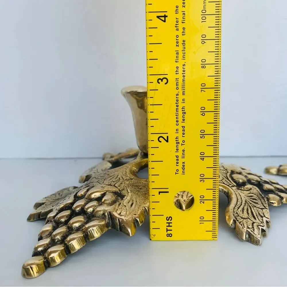 Vintage Brass Candle Holder Set